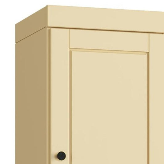 17" Yellow Solid Wood Double Door Linen Cabinet