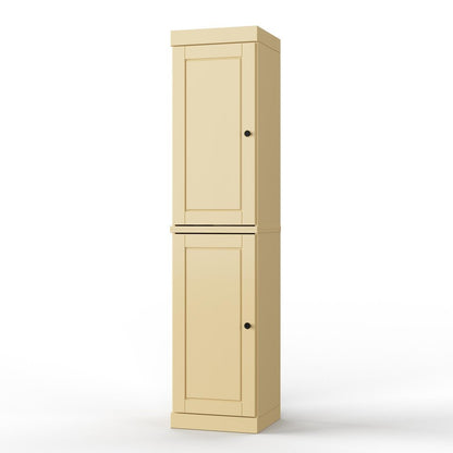 17" Yellow Solid Wood Double Door Linen Cabinet HomeRoots