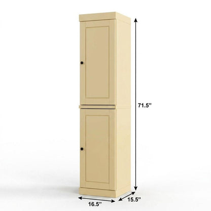 17" Yellow Solid Wood Double Door Linen Cabinet HomeRoots