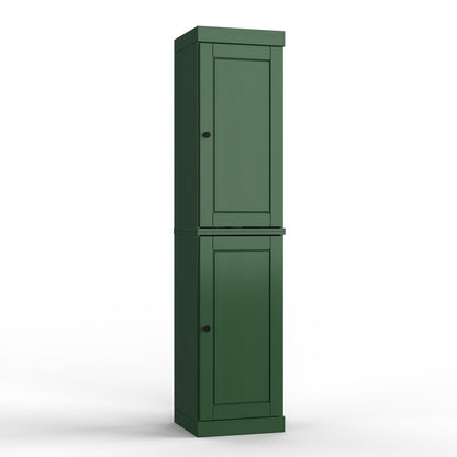 17" Green Solid Wood Double Door Linen Cabinet HomeRoots