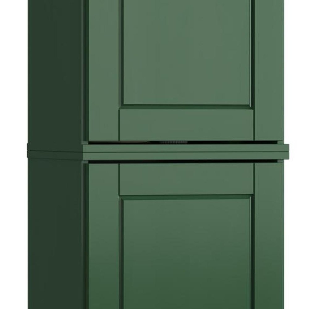 17" Green Solid Wood Double Door Linen Cabinet