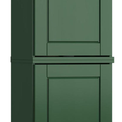 17" Green Solid Wood Double Door Linen Cabinet