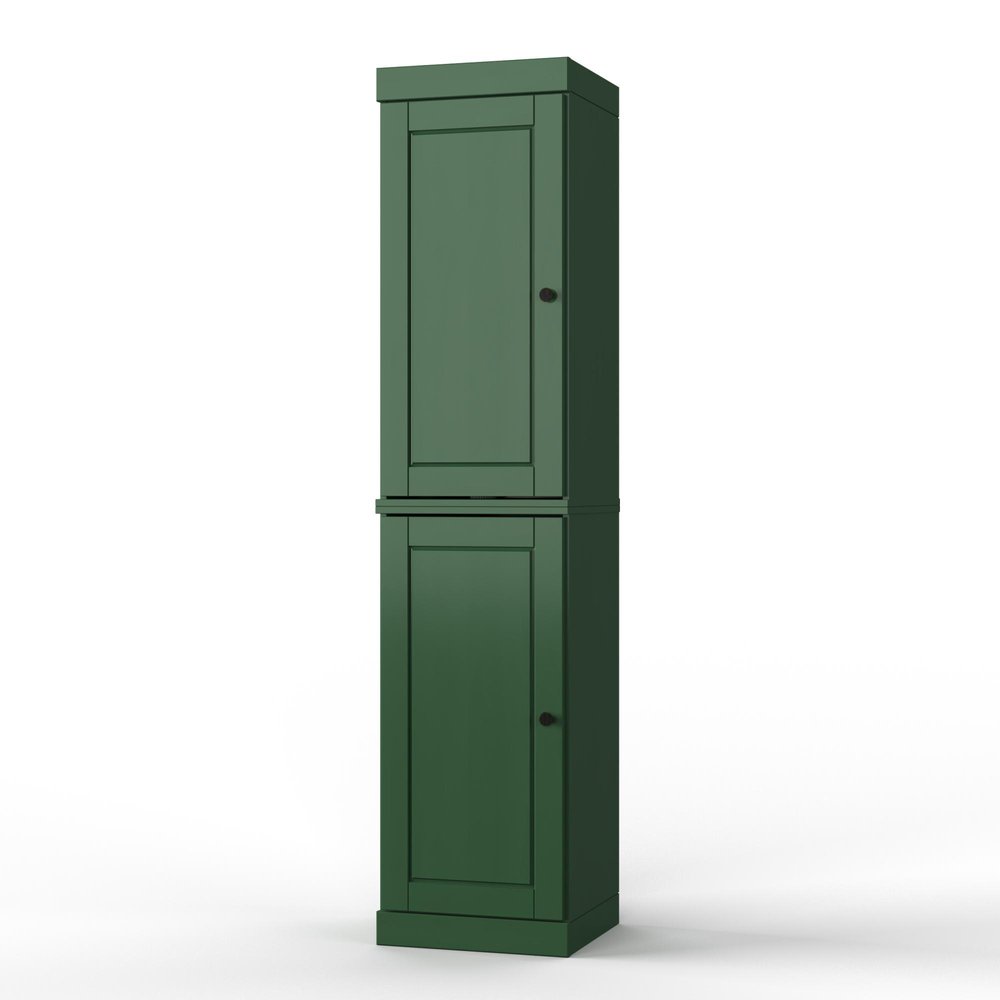17" Green Solid Wood Double Door Linen Cabinet — view 12