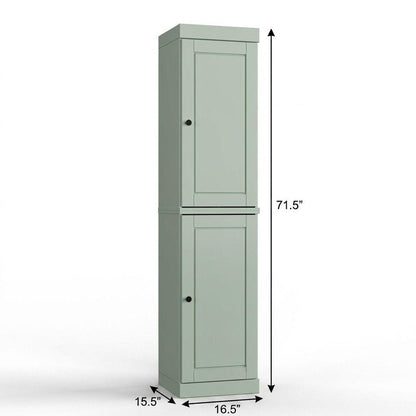 17" Sage Solid Wood Double Door Linen Cabinet HomeRoots