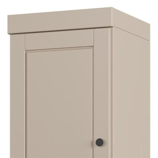 17" Beige Solid Wood Double Door Linen Cabinet