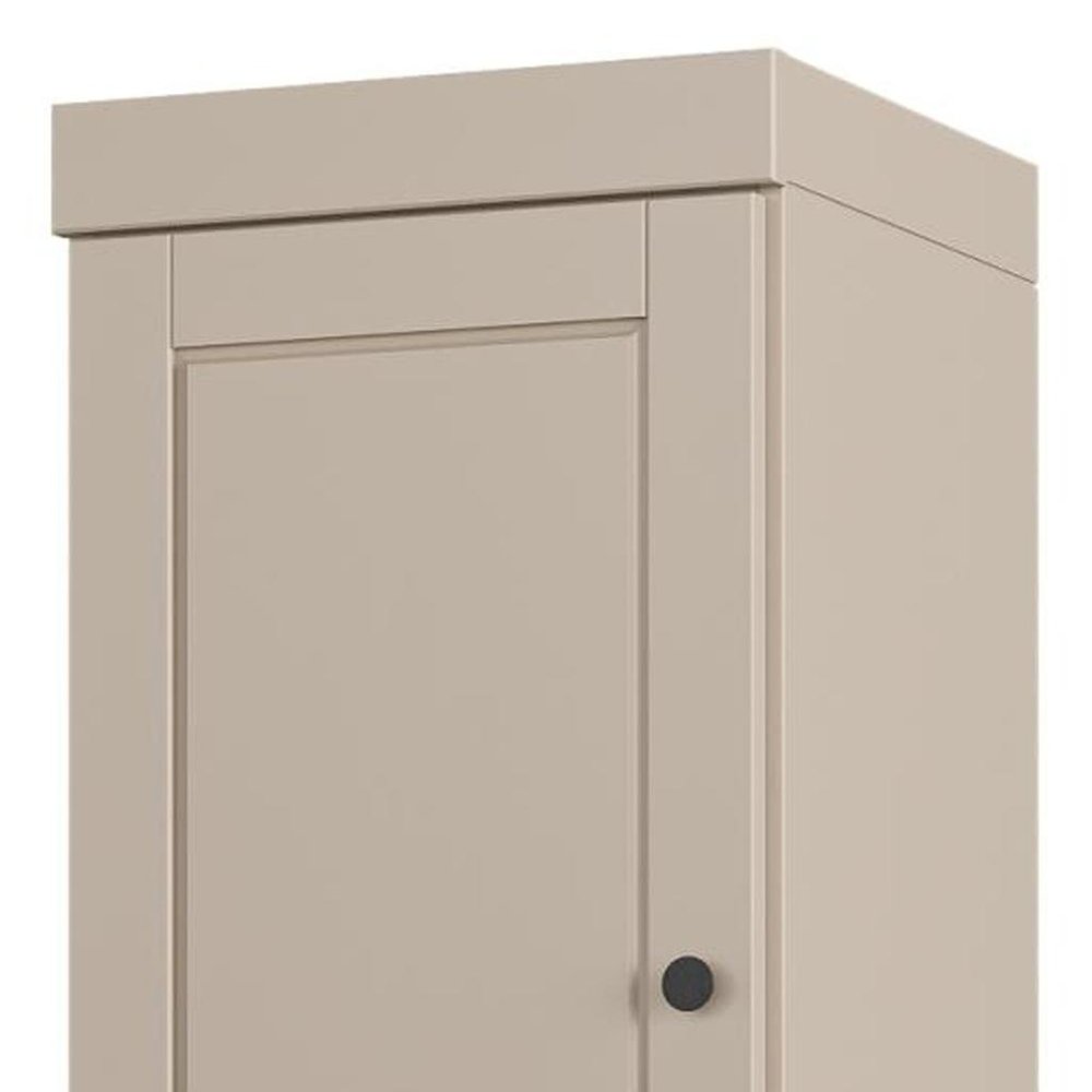 17" Beige Solid Wood Double Door Linen Cabinet — view 2