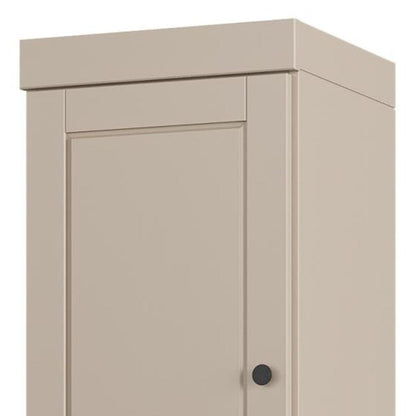 17" Beige Solid Wood Double Door Linen Cabinet HomeRoots