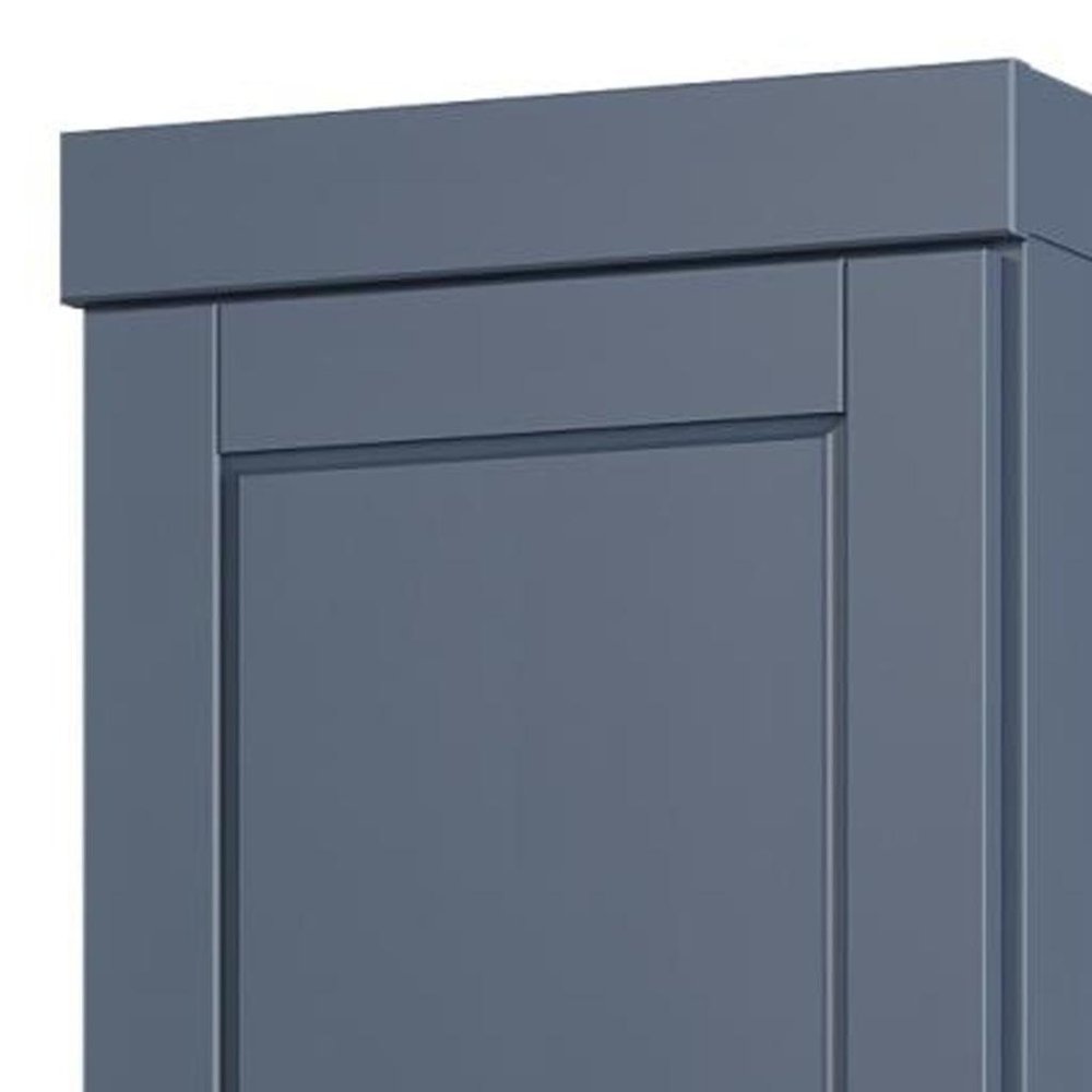 17" French Blue Solid Wood Double Door Linen Cabinet — view 4