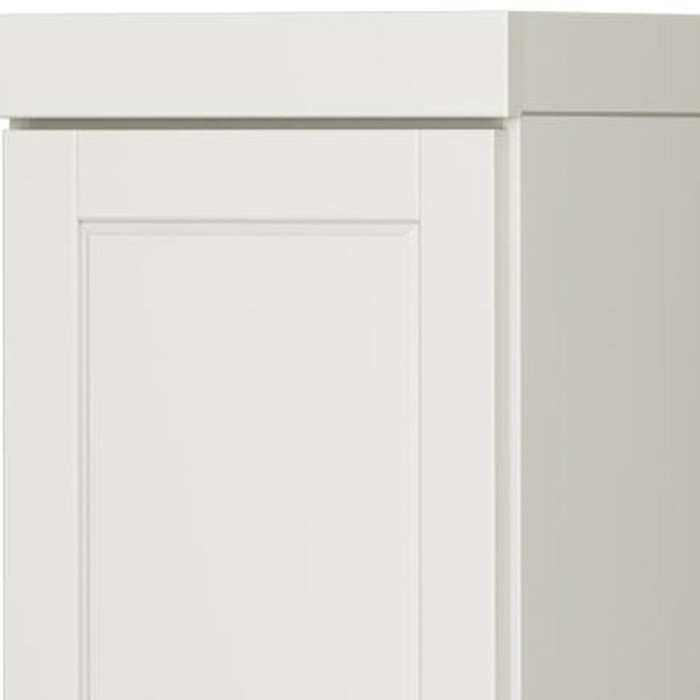 17" Off White Solid Wood Double Door Linen Cabinet