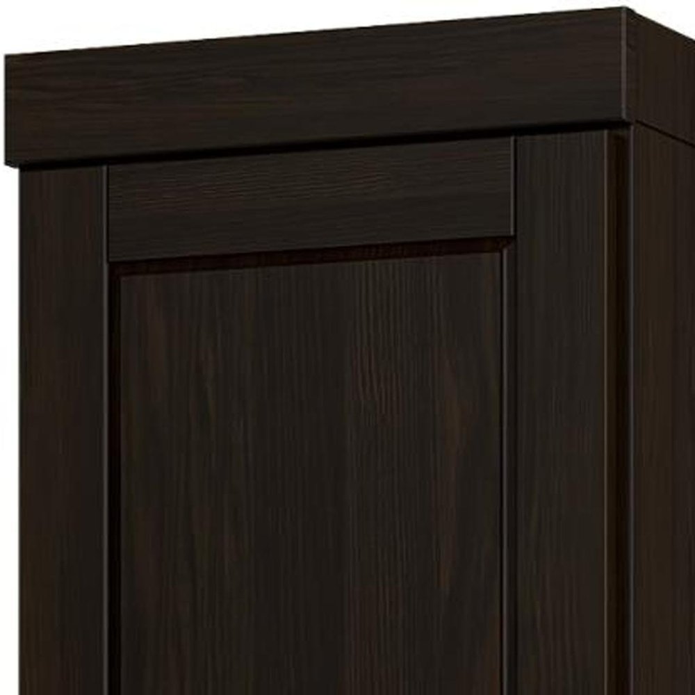 17" Espresso Solid Wood Double Door Linen Cabinet — view 4