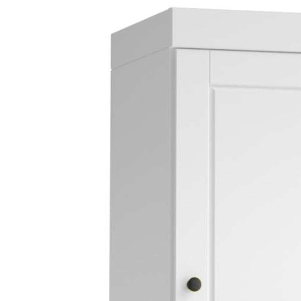 17" White Solid Wood Double Door Linen Cabinet HomeRoots