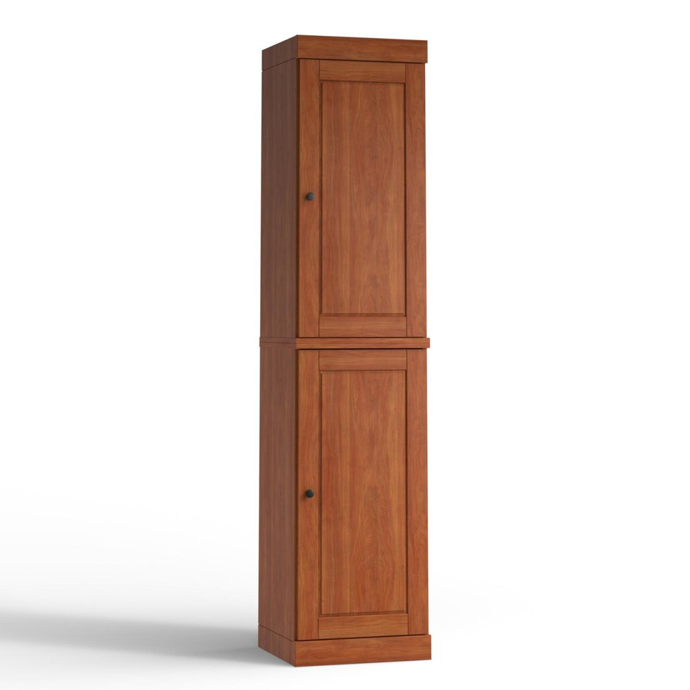 17" Coffee Solid Wood Double Door Linen Cabinet HomeRoots