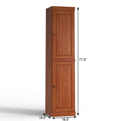 17" Coffee Solid Wood Double Door Linen Cabinet HomeRoots