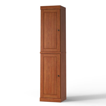 17" Coffee Solid Wood Double Door Linen Cabinet