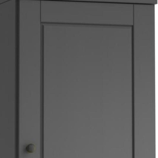 17" Gray Solid Wood Double Door Linen Cabinet