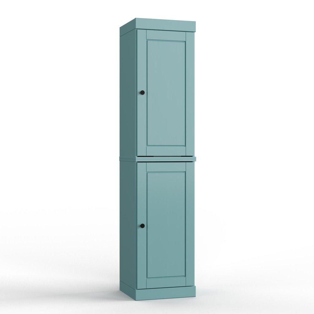 17" Aqua Solid Wood Double Door Linen Cabinet HomeRoots