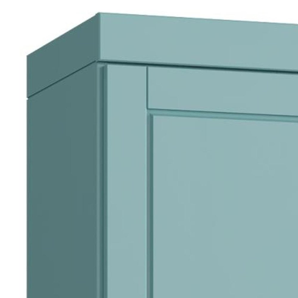 17" Aqua Solid Wood Double Door Linen Cabinet HomeRoots