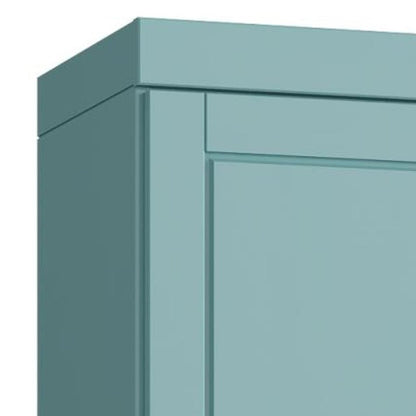 17" Aqua Solid Wood Double Door Linen Cabinet HomeRoots