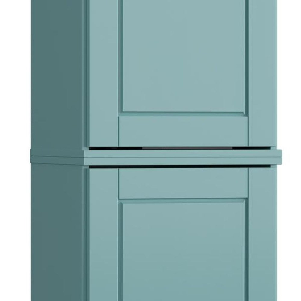 17" Aqua Solid Wood Double Door Linen Cabinet