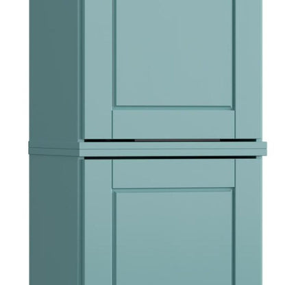 17" Aqua Solid Wood Double Door Linen Cabinet