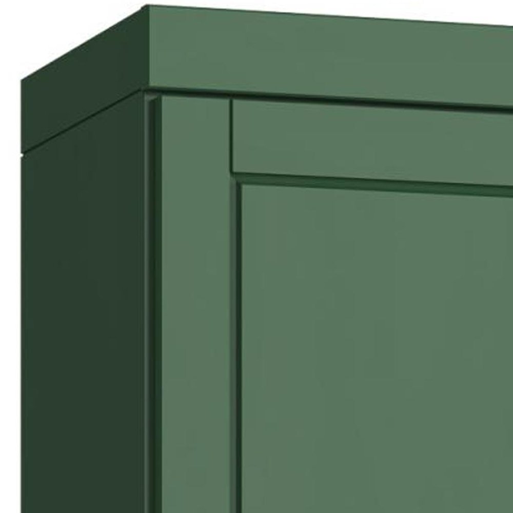 17" Green Solid Wood Double Door Linen Cabinet — view 2