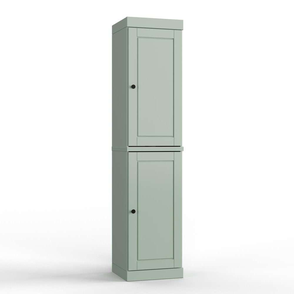 17" Sage Solid Wood Double Door Linen Cabinet HomeRoots