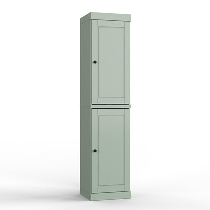17" Sage Solid Wood Double Door Linen Cabinet HomeRoots
