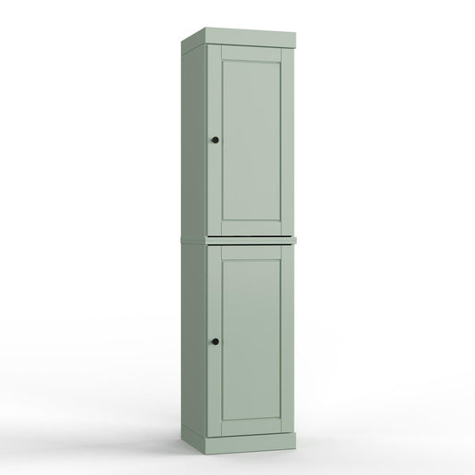 17" Sage Solid Wood Double Door Linen Cabinet