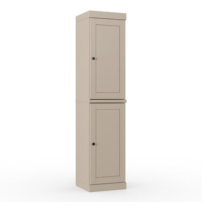 17" Beige Solid Wood Double Door Linen Cabinet HomeRoots