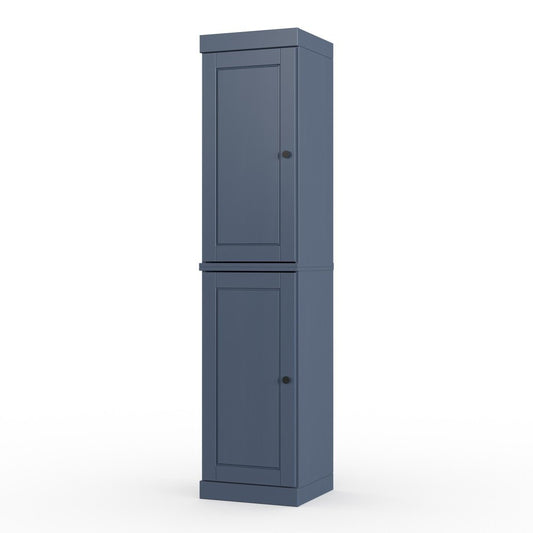 17" French Blue Solid Wood Double Door Linen Cabinet