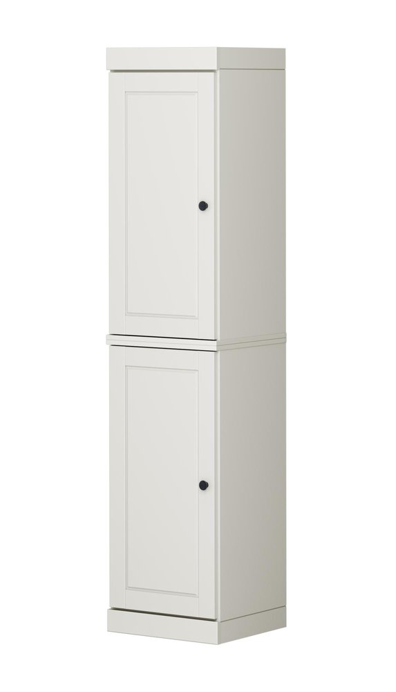 17" Off White Solid Wood Double Door Linen Cabinet HomeRoots