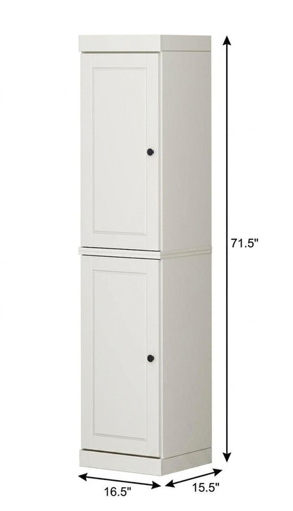 17" Off White Solid Wood Double Door Linen Cabinet HomeRoots
