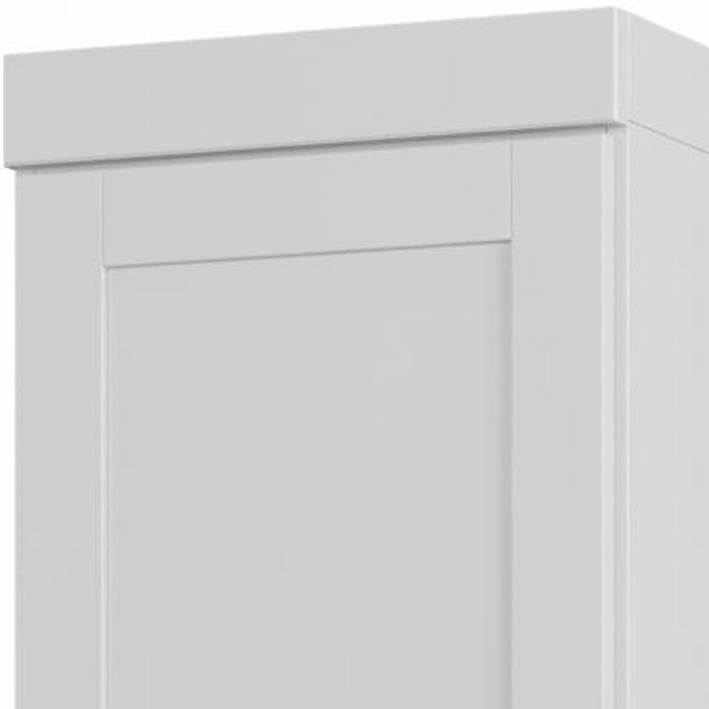 17" White Solid Wood Double Door Linen Cabinet — view 2