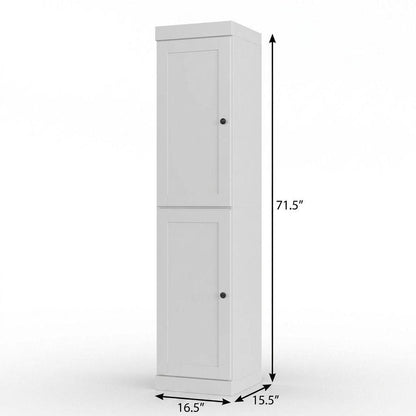 17" White Solid Wood Double Door Linen Cabinet