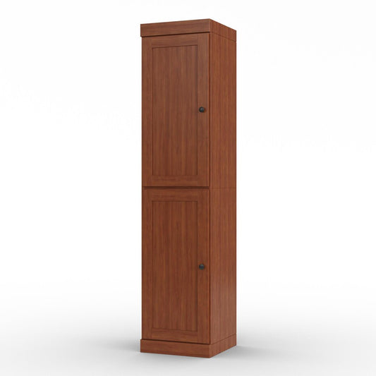 17" Coffee Solid Wood Double Door Linen Cabinet