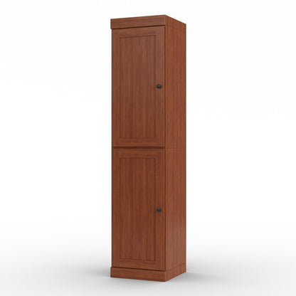 17" Coffee Solid Wood Double Door Linen Cabinet