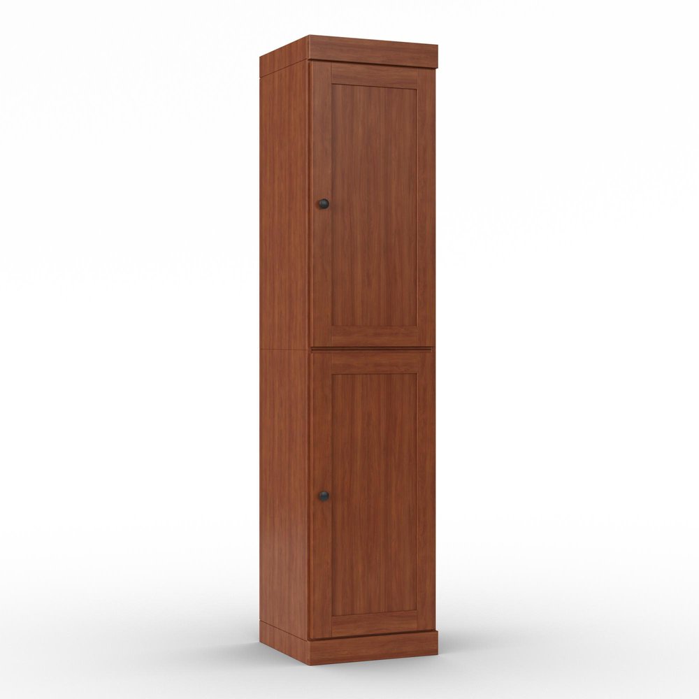 17" Coffee Solid Wood Double Door Linen Cabinet