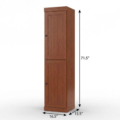 17" Coffee Solid Wood Double Door Linen Cabinet