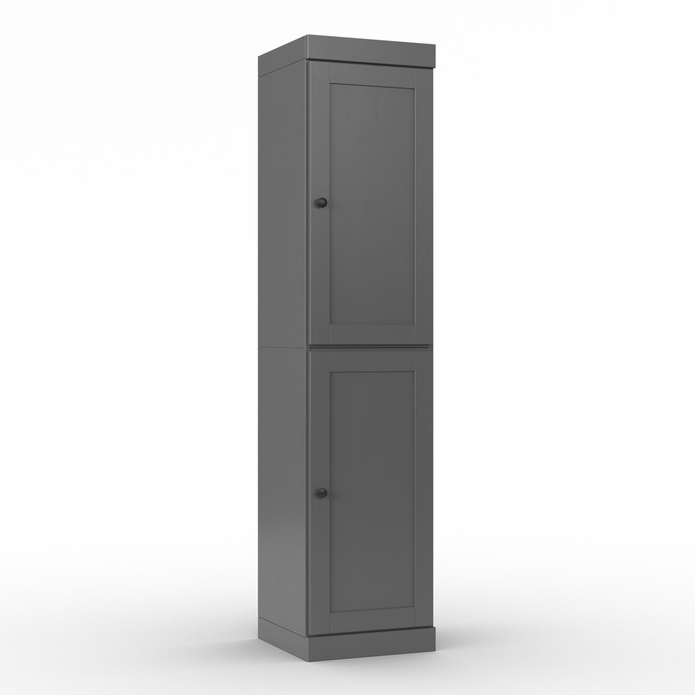 17" Gray Solid Wood Double Door Linen Cabinet — view 6