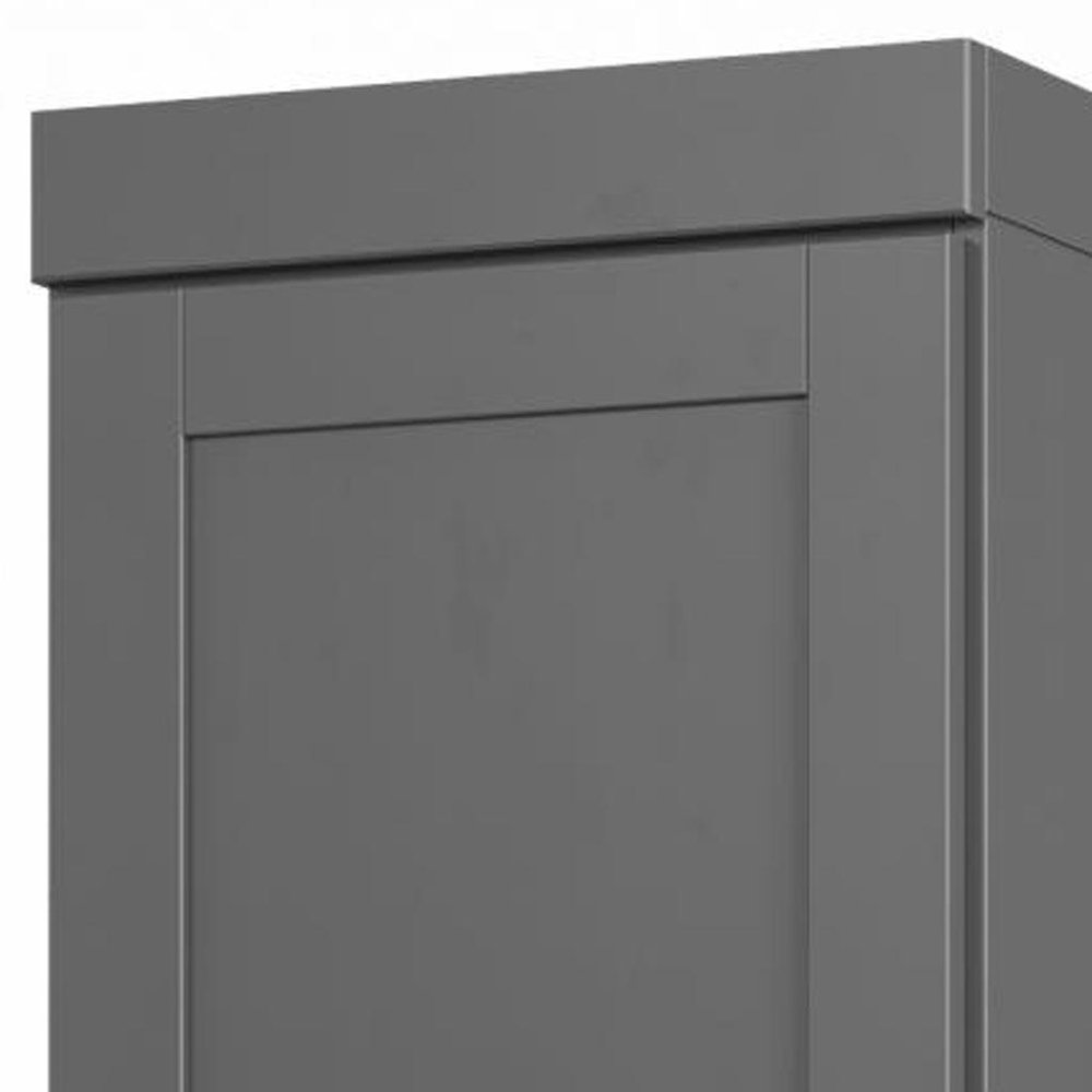 17" Gray Solid Wood Double Door Linen Cabinet HomeRoots