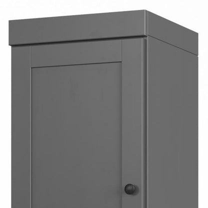 17" Gray Solid Wood Double Door Linen Cabinet HomeRoots