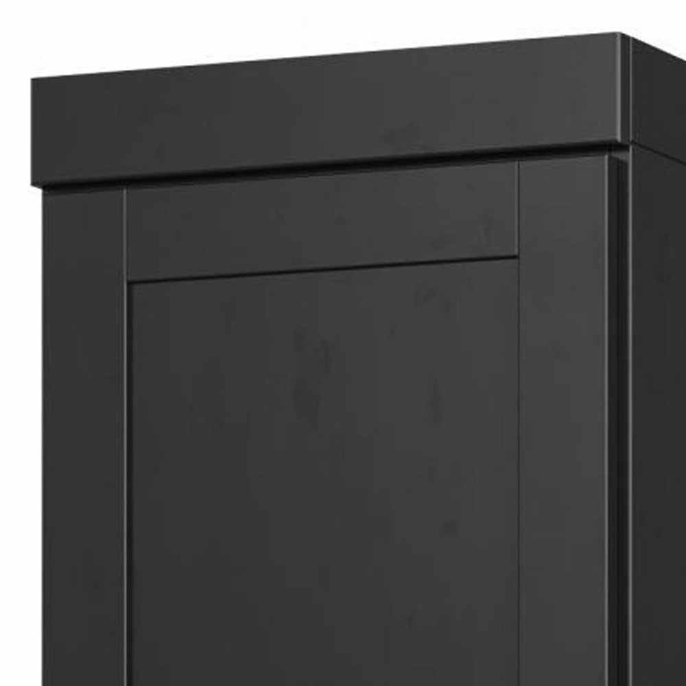 17" Black Solid Wood Double Door Linen Cabinet HomeRoots