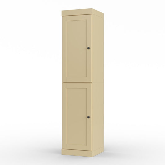 17" Yellow Solid Wood Double Door Linen Cabinet