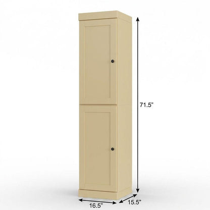 17" Yellow Solid Wood Double Door Linen Cabinet HomeRoots