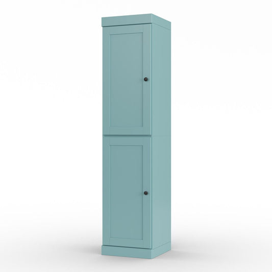 17" Aqua Solid Wood Double Door Linen Cabinet