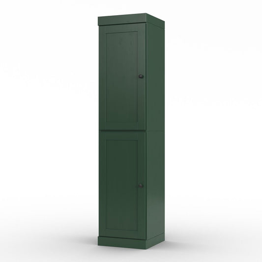17" Green Solid Wood Double Door Linen Cabinet