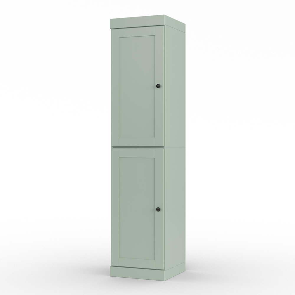 17" Sage Solid Wood Double Door Linen Cabinet HomeRoots