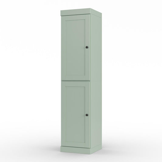 17" Sage Solid Wood Double Door Linen Cabinet