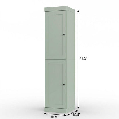 17" Sage Solid Wood Double Door Linen Cabinet HomeRoots