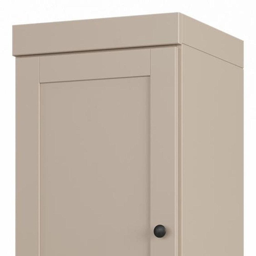 17" Beige Solid Wood Double Door Linen Cabinet HomeRoots